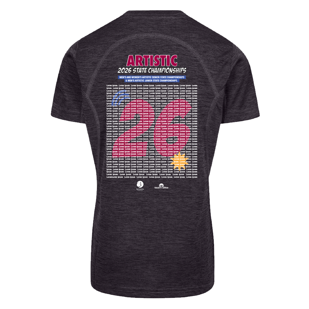 2026 GQ Artistic State Championship Names T-Shirt - Grey Marl
