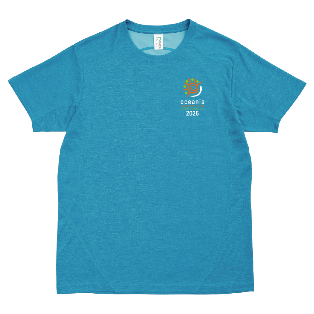 2025 OMA Sports Performance 'Names' Tee - Aqua