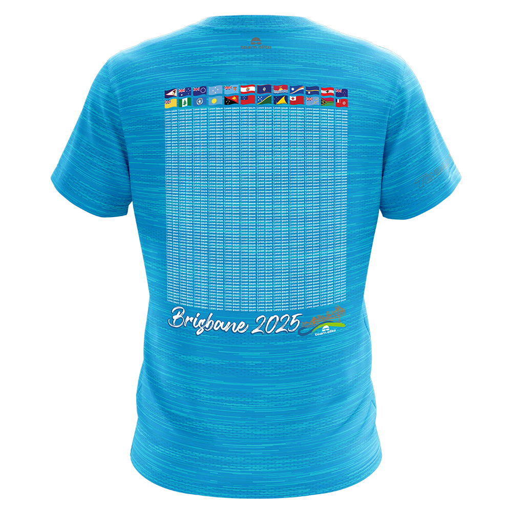 2025 OMA Sports Performance 'Names' Tee - Aqua