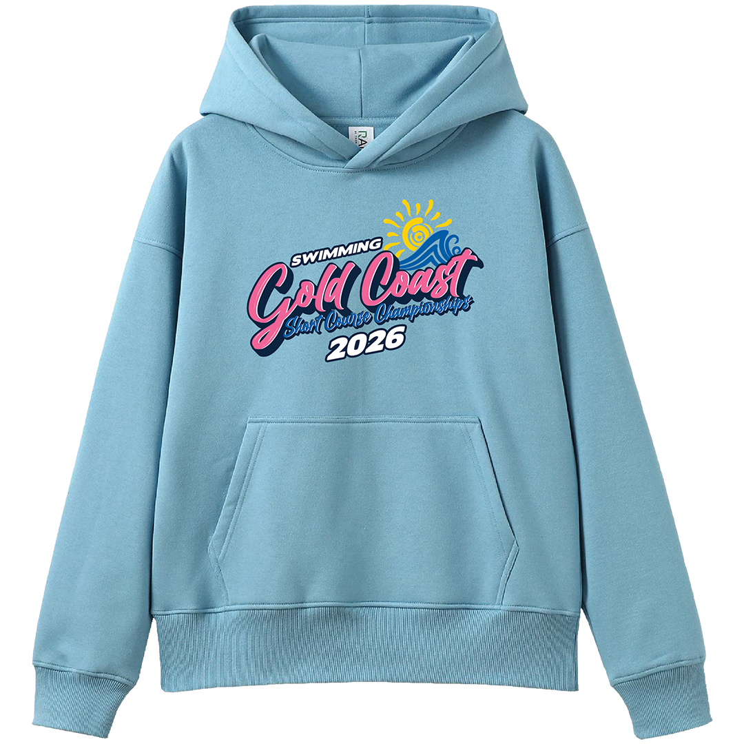 2026 Swimming Gold Coast Short Course Hoodie - Blue/Pink