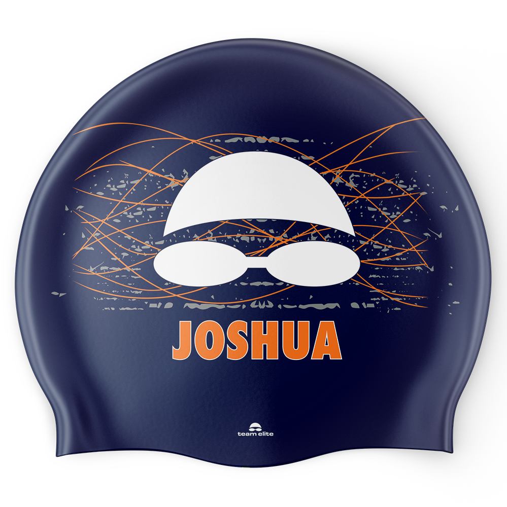 'Name' Swim Cap - Navy