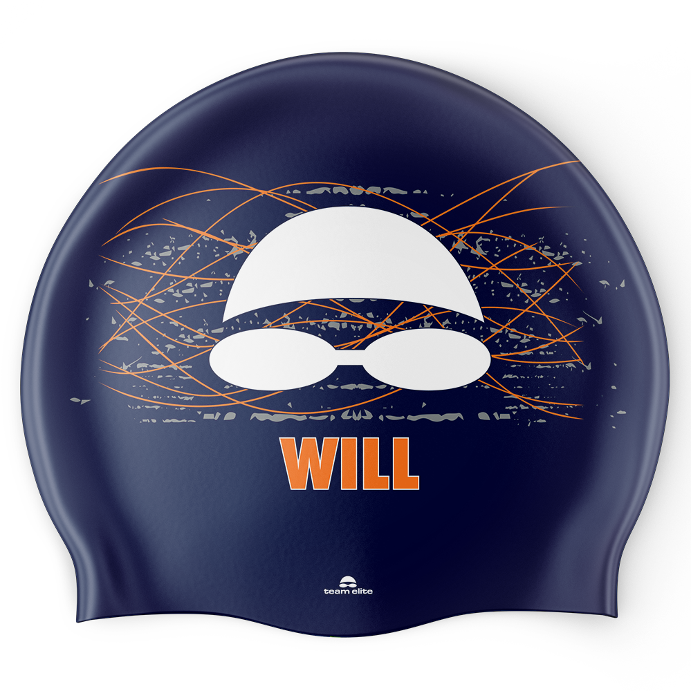 'Name' Swim Cap - Navy