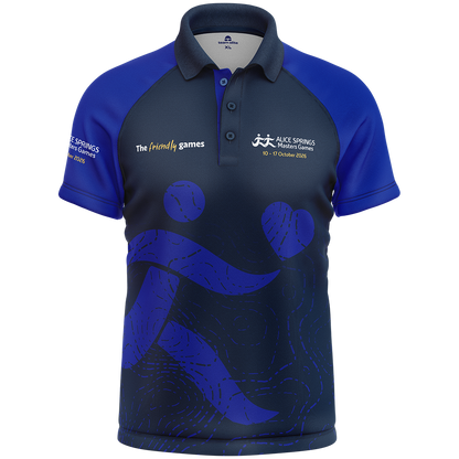 2026 ASMG Unisex Cool Dry Polo - Navy/Royal