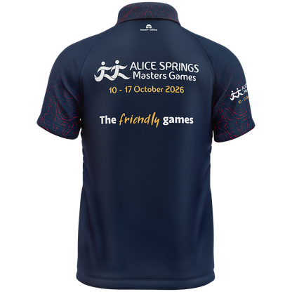 2026 ASMG Unisex Cool Dry Polo - Navy/Red