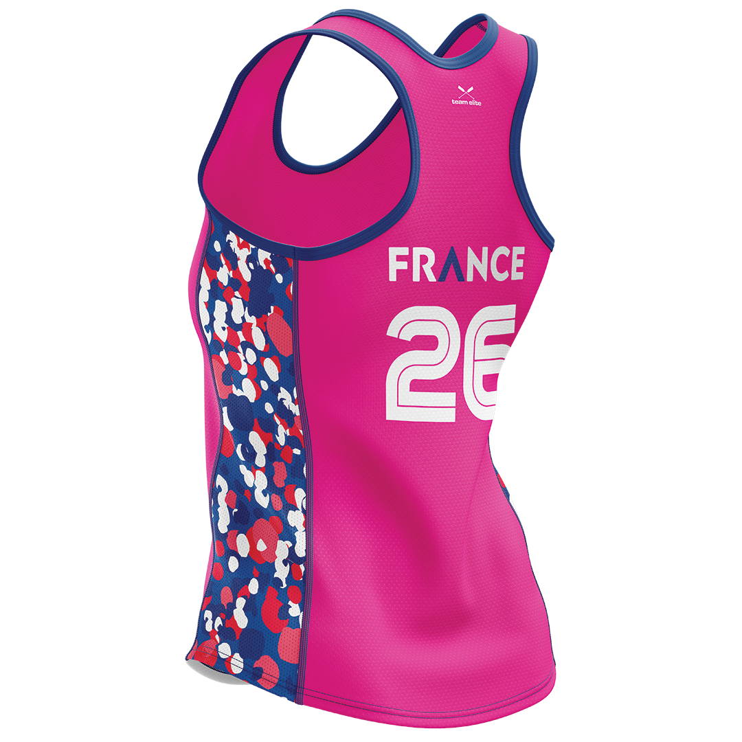 2026 FRANCE IBCPC Maillot sans manches [Racerback Singlet] - Rose