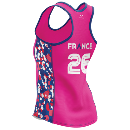 2026 FRANCE IBCPC Maillot sans manches [Racerback Singlet] - Rose