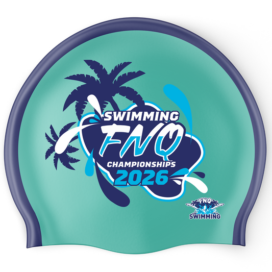 2026 Swimming FNQ Swim Cap - Teal/Blue