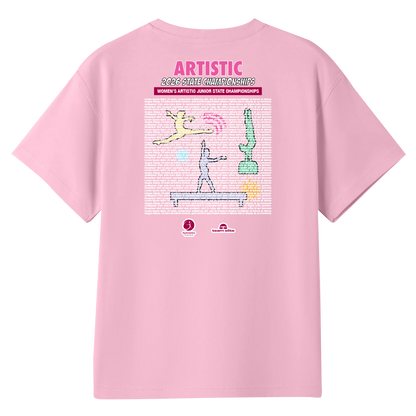 2026 WAG Junior State Championships Names T-Shirt - Pink
