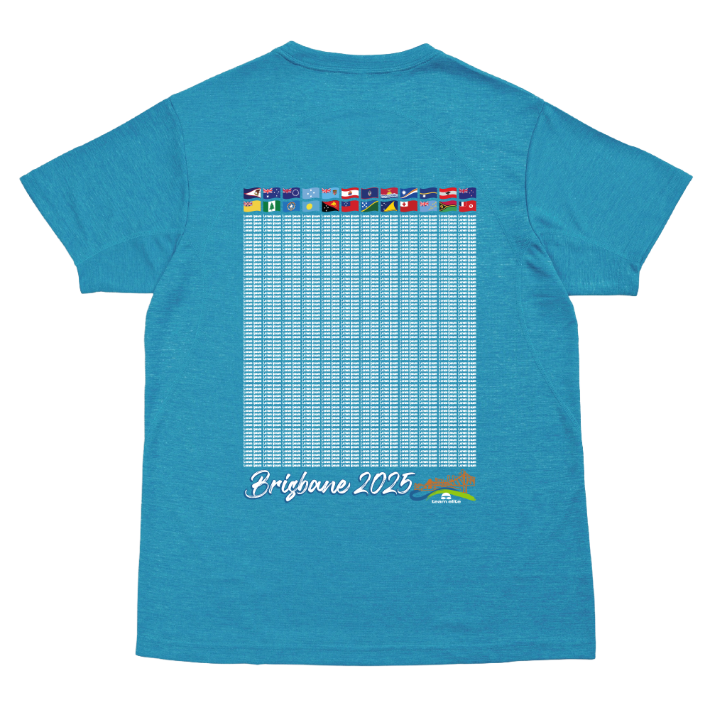 2025 OMA Sports Performance 'Names' Tee - Aqua