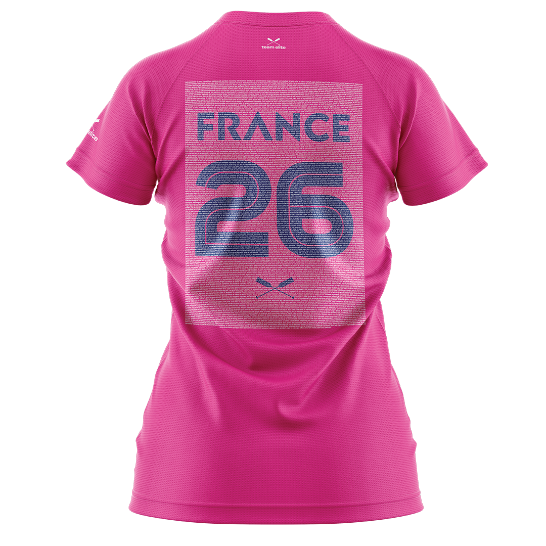 2026 FRANCE IBCPC Chemise avec nom de femme [Women Names Shirt] - Rose