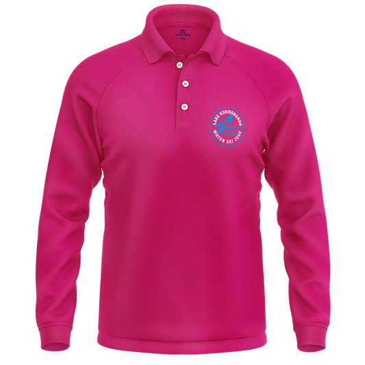 Lake Kurwongbah Long-sleeve Polo - Pink