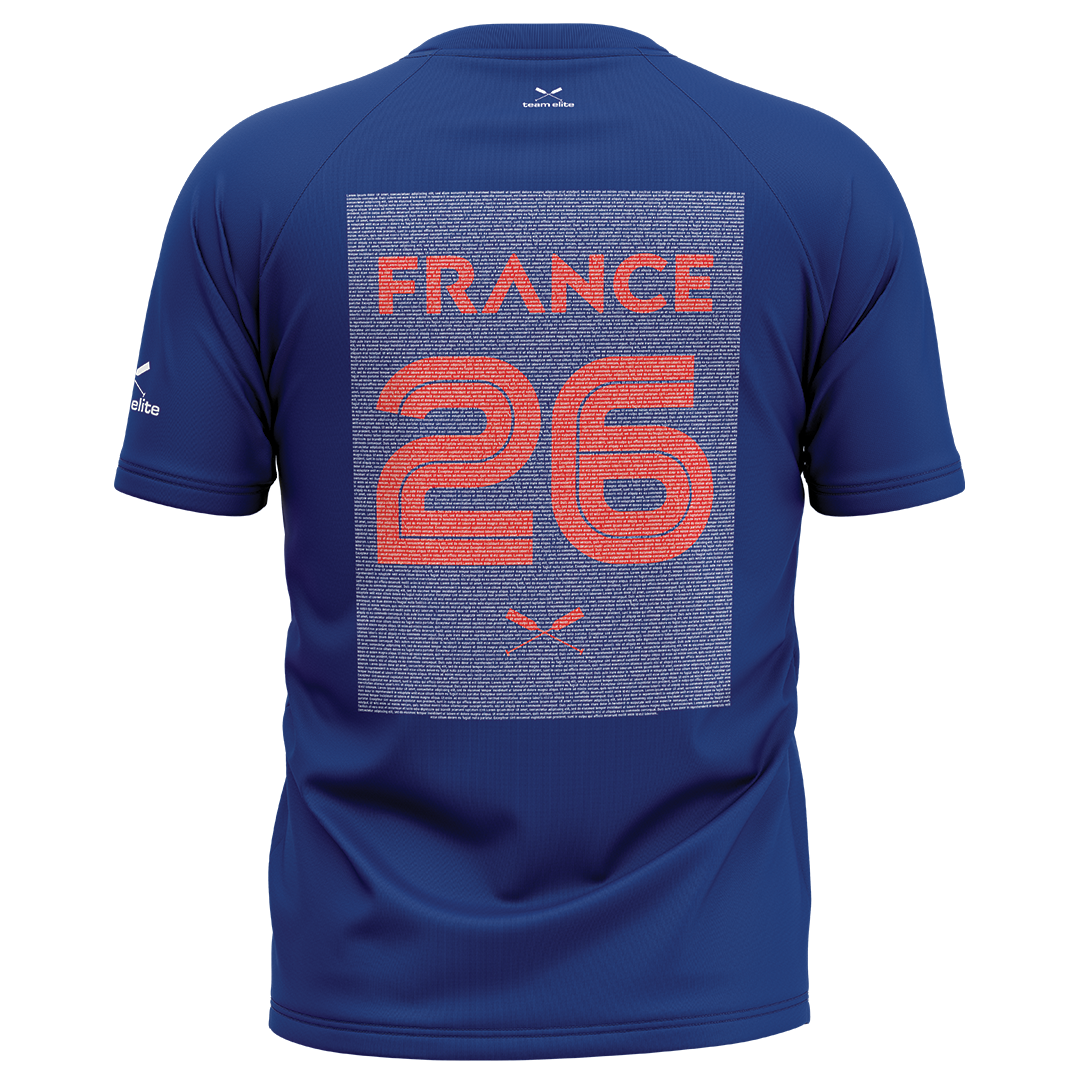 2026 FRANCE IBCPC Chemise unisexe avec prénoms [Unisex Names Shirt] - Bleu