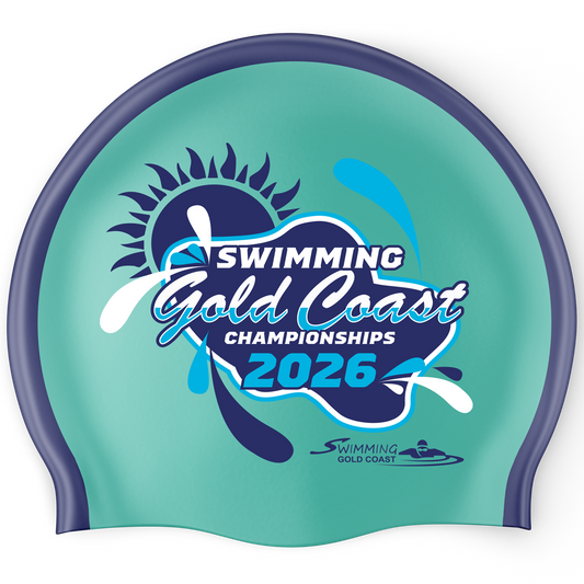 2026 Swimming Gold Coast Swim Cap - Teal/Blue