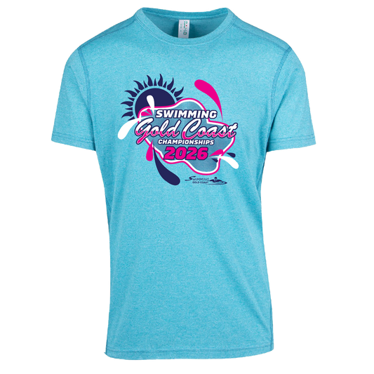 2026 Swimming Gold Coast Names T-Shirt - Jade Heather