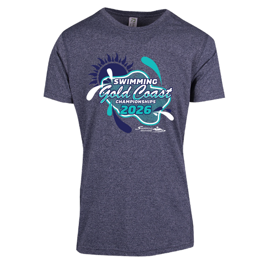 2026 Swimming Gold Coast Names T-Shirt - Navy Heather