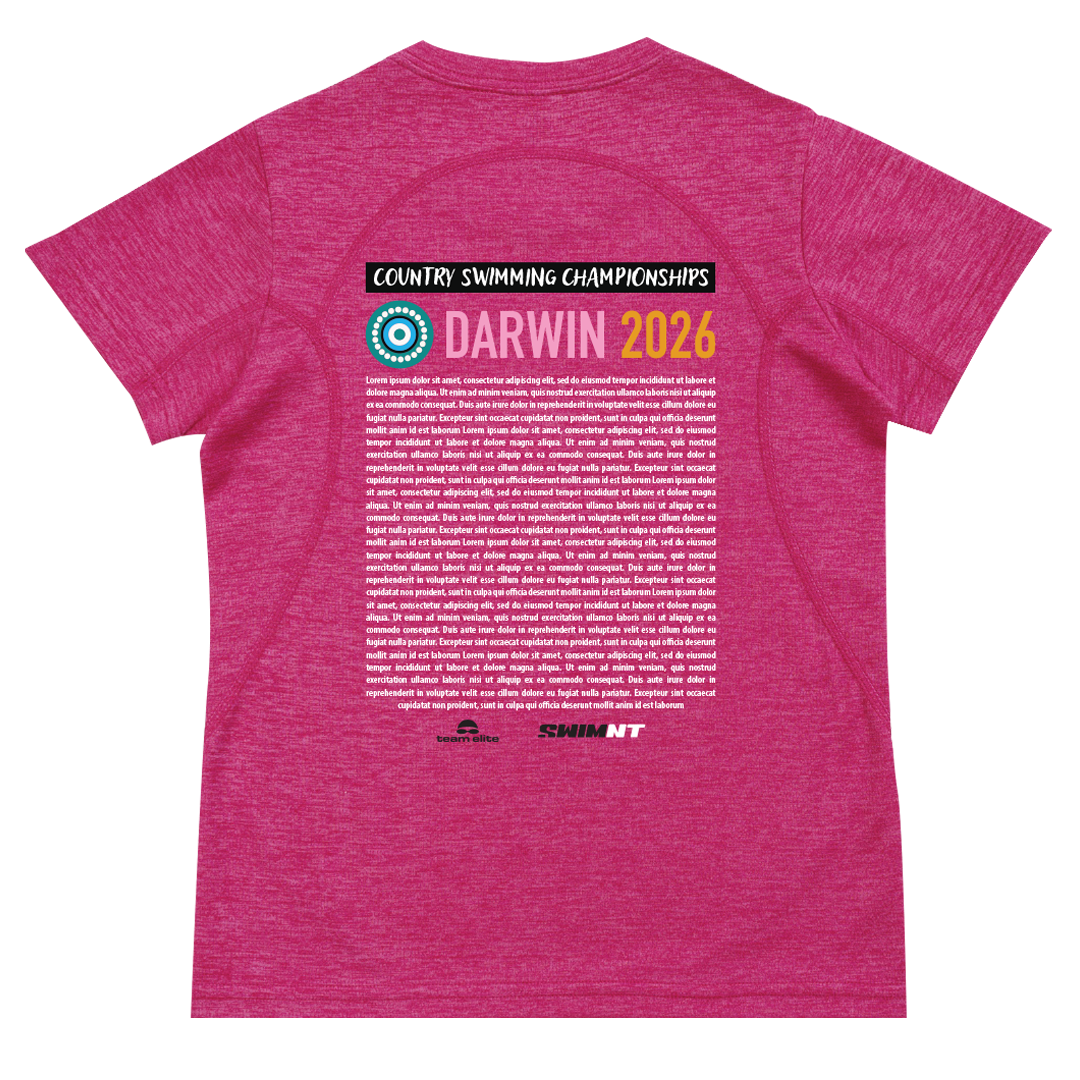 2026 Country Swimming Championships Names T-Shirt - Pink