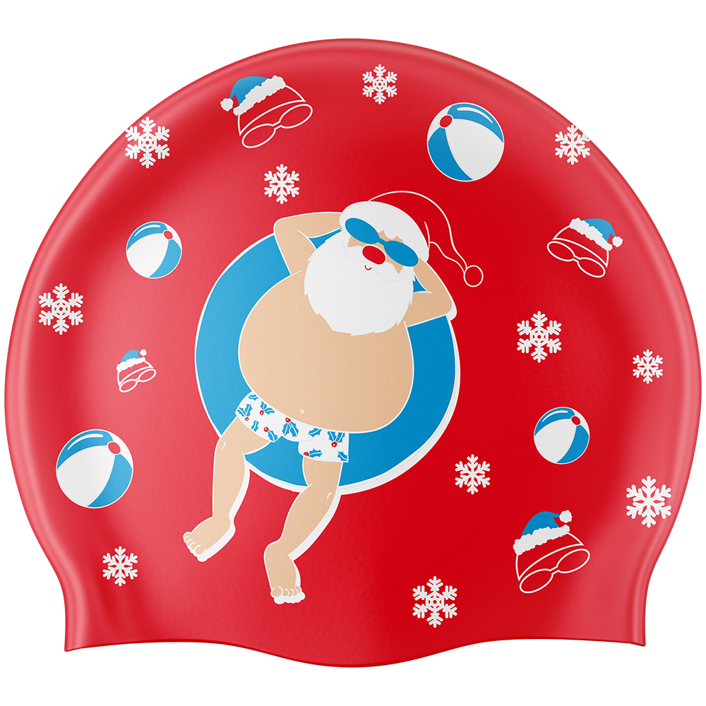 Santa Swim Cap - Red
