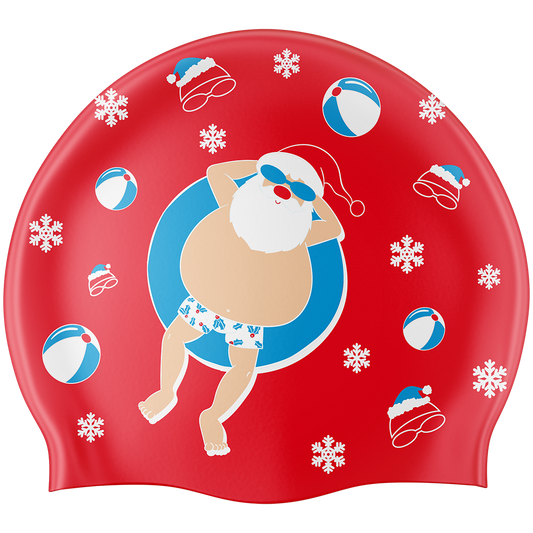 Santa Swim Cap - Red