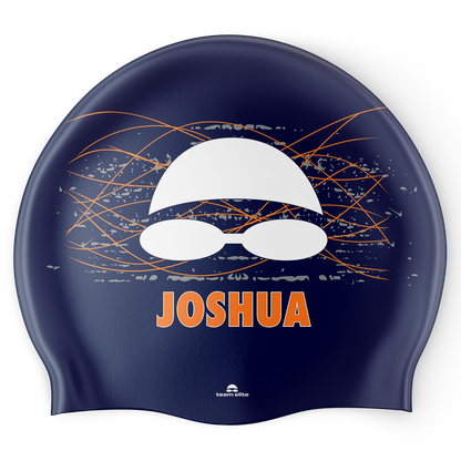 'Name' Swim Cap - Navy